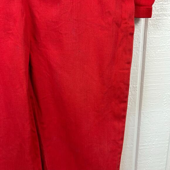 Nasty Gal Women Denim Jumpsuit Holiday Preppy Long Sleeve Red Size 4 - Picture 4 of 12